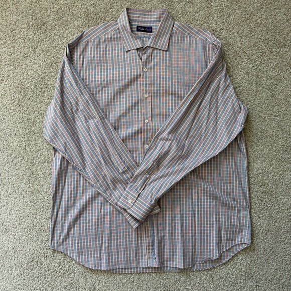 Ralph Lauren Purple Label Men’s XXL Plaid Button Down Shirt Made In Italy - Picture 4 of 14